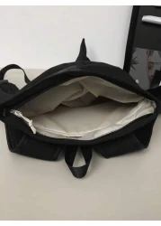 peach tree Large Capacity Shark Pattern Backpack Unisex Fashion Casual Shark Design Backpack Suitable For High School College Students Couple Travel University Outdoor Sports Multifunctional With Mult