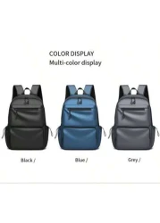 Men s Backpack For Casual Travel Laptop Compartment Korean Fashion Stylish Student Schoolbag Solid Color Rucksack