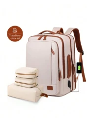 Myco Carry On Travel Backpack For Men Flight Approved 40L Personal Item Backpack With 3 Packing Cubes Travel Book Bag For Weekender College Office Christmas Gifts Winter Christmas Bag Travel Bag Schoo