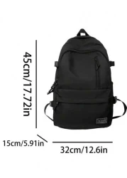 New Fashionable And Casual Large Capacity Solid Color Backpack For Students Versatile For Class And Commuting Unisex