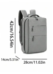 New Fashionable Simple Solid Color Large Capacity Backpack For Business Travel Luggage Bag Short Distance Multi Pocket Business Computer Bag Commuter Backpack Unisex