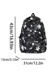 New Large Capacity Star Printed Backpack Fashion Academy Classroom Commuting Leisure Backpack Unisex