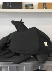 peach tree Unisex Shark Backpack Versatile Casual Shoulder Bag For Couple Suitable For High School College Students Traveling Sports Backpack For Dorm School Supplies Multi Pocket Messenger Bag Autumn