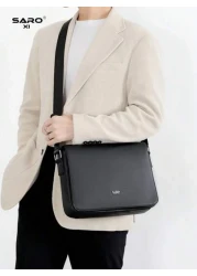 saroxi Casual Messenger Bag For Men Multi Functional Large Capacity Adjustable Strap Travel Hiking Applicable Solid Color Simple Fashion Essential For Young Men Students Fall Christmas Winter Gifts Go