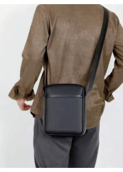 Men Bag Shoulder Bag Crossbody Bag Lychee Pattern Large Capacity Work Bag Weekend Travel College Bag For Books Multi Functional University Bag Casual Thanksgiving Purse Bag PU Material Crossbody Bag C