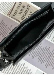 peach tree حقيبة كروس بودي بتصميم أنيق عصري بوح أحادي اللون، متعددة الطبقات، بسير قابل للتعديل، وغلق بسحاب، بشكل ع