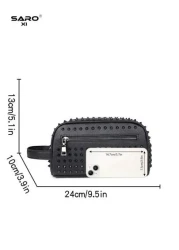 saroxi حقيبة كتف سوداء كبيرة السعة للرجال، حقيبة رسول مع نقوش مانعة للخدش ومقاومة للتلف، مناسبة للتنقل، بتصميم ب