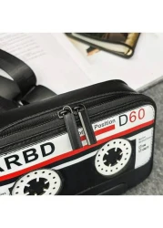 Unisex Magnetic Tape Design Small Square Crossbody Shoulder Bag Fashionable Casual Camera Bag For Men Women