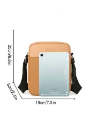 1pc Men s Solid Color Oblique Shoulder Bag Side Pocket Messenger Bag Casual Crossbody Square Pouch Multifunctional Commuting Bag Minimalist Style Black Or Brown Gift For Men Boyfriend