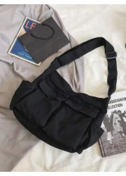 peach tree 1pc Men s Casual Shoulder Bag Messenger Bag Crossbody Bag Daily Use Mini Nylon Waterproof Sling Bag Multifunctional Outdoor Bag Simple Elegant Black Gift For Men Dad Boyfriend Students Larg