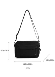 حقيبة كتف مربعة ذات لون أحادي عصرية للرجال، تناسب الحمل على الكتف أو الجسد بشكل متقاطع