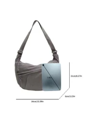 Men s Stylish Solid Color Large Capacity Crossbody Bag Business Commuter Simple Chic Shoulder Bag Streetwear Dumpling Bag Outdoor Activities Convenient Travel Sling Bag Multi Pocket Suitable For High