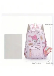 Sanrio حقيبة ظهر Sanrio، حقيبة مدرسية كاواييه أنيقة ، حقيبة ظهر ملونة للفتيات ، حقيبة خارجية قابلة للطي سعة كبيرة