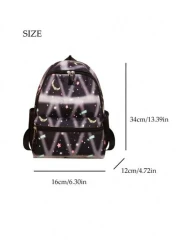 1pc Backpack Nylon Zipper Closure New Cute Schoolbag Dreamy Colored All Match Backpack Cartoon Backpack Suitable For Daily Outings Outings Perfect Gift For Boys And Girls