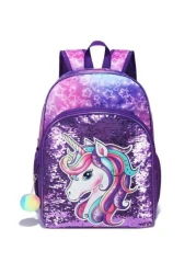 3 حقائب ظهر، حقيبة ظهر مرصعة بالترتر، حقيبة كتف، صندوق غداء، علبة أقلام