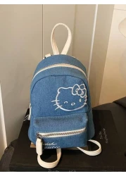 Sanrio حقيبة كتف براحة الكتف مصممة بطريقة حديثة، 2025 برودة التطريز القطة والقلب، حقيبة كتف جذابة بسعة كبيرة، عصري