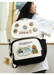 Capybara Backpack For Elementary School Boys Girls Lightweight Large Capacity Backpack For Middle High School Students