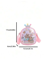 1pc Pu Zipper Closure Fashion Sweet Cute Princess Style Cartoon Capybara Shiny Square Bag Versatile Casual Highly Attractive Bag Multiple Colors To Choose From Suitable For Going Out Outdoor Daily Use