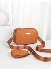 1pc Girls Fashionable Crossbody Bag With Embroidered Floral Pattern Comes With Coin Purse Wallet Key Pouch Ideal For Daily Use Parties And Gifting