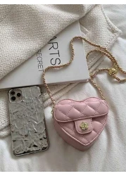 Fashionable Cute Mini Heart Embroidered Pouch Bag Small Crossbody Coin Purse Mainly For Hanging Decorations Relatively Small Capacity Low Practicality