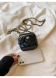 Mini Embroidered Storage Box Bag Small Crossbody Pouch Decorative Accessory Bag With Limited Practicality