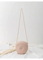 Children s Woven Straw Crossbody Bag For Beach