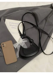 New Fashionable Lace Top Handle Crossbody Mini Moon Hard Shell Accessory Bag Small Women s Purse Suitable For Lipstick Coins Keys