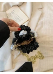 New Style Cloud Shaped Mini Princess Pearl Handbag Children Handheld Bag Shoulder Bag Accessory