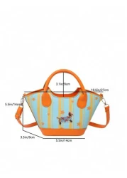 1pc Handbag Pu Open Design New Summer Style Cute Style Can Be Carried Cross Body Sufficient Capacity Versatile Comfortable Touch Highlight Personalized Can Hold Sun Umbrellas Wallets And Other Daily N