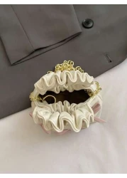 New Fashion Cloud Bag Mini Princess Bow Handbag Totes Crossbody Accessory Pouch Bow Decor Evening Bag