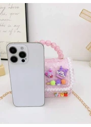 Sanrio A Kuromi Children s Bag A Multi Color Bead Handbag A Cartoon And Cute Accessory Bag A Mini And Small Handbag Bag A Daily Travel Clothing Matching Bag A Closed Shoulder Bag