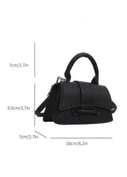 A Mini Niche Elegant Pu Material Solid Color Simple Casual And Versatile Flip Handbag Lipstick Bag That Can Be Worn On One Shoulder Across The Body Suitable For Daily Use Going Out Traveling Vacationi