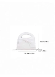 قطعة واحدة حقيبة كتف بشكل ربطة قماشية عصرية شعبية، حقيبة بخيوط متقاطعة جميلة، تزيين بشكل ربطة قماشية جذابة، م