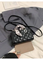 حقيبة يد صغيرة جديدة مع وشاح مطرز، حامل أحمر شفاه، حقيبة كروس عصرية