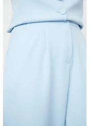  Collection Light Blue Wide Leg Pleated Trousers - Twoss21Pl0189