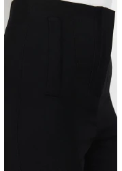  Collection سروال أسود من القماش المنسوج ذو الخصر العالي بطول الكاحل TWOSS20PL0515