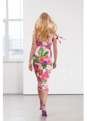  Collection Limited Edition Multicolor Floral Printed Knitted Maxi Stretchy Pencil Dress TWOSS24EL00563