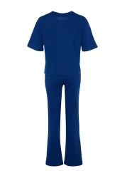  Collection طقم بيجامة قطن 100% باللون الأزرق الداكن - تي شيرت وبنطلون THMSS23PT00134