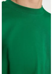  Collection Green Oversize Back Printed 100% Cotton Short Sleeve T-Shirt - TMNSS23TS00168