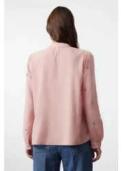  Collection Powder Flower Patterned Embroidered Shirt - TWOSS23GO00152