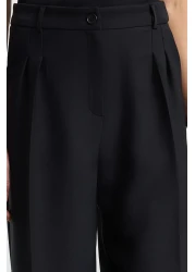  Collection Black Pleated Wide Leg/Wide Leg Woven Pants Twoaw25Pl00109 Palazzo