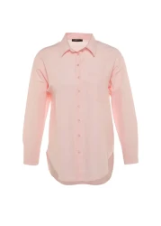  Collection Pink Single Pocket Boyfriend/Wide Fit Cotton Woven Shirt TWOAW20GO0115