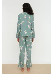  Collection Multicolor Rabbit Print Viscose Woven Pajamas Set Thmaw21Pt0048